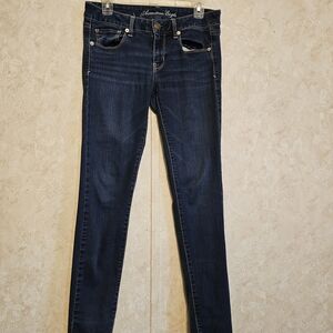 American Eagle Outfitters Women's Dark Blue Skinny Jeans